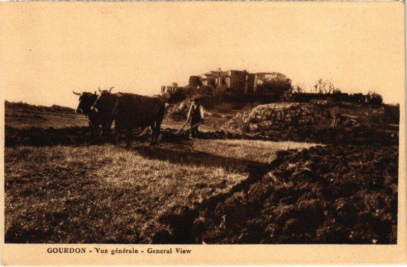 Carte postale ancienne Gourdon - Vue générale à Gourdon