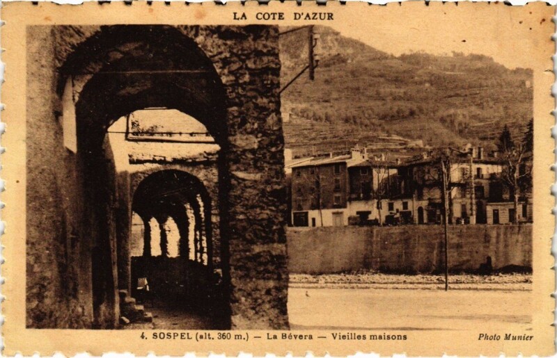 Carte postale ancienne Sospel - La Bévera - Vieilles maisons à Sospel