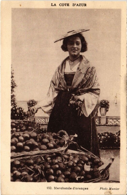 Carte postale ancienne Marchande d'oranges