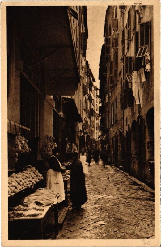 Carte postale ancienne Nice - La Rue des Bondhers à Nice