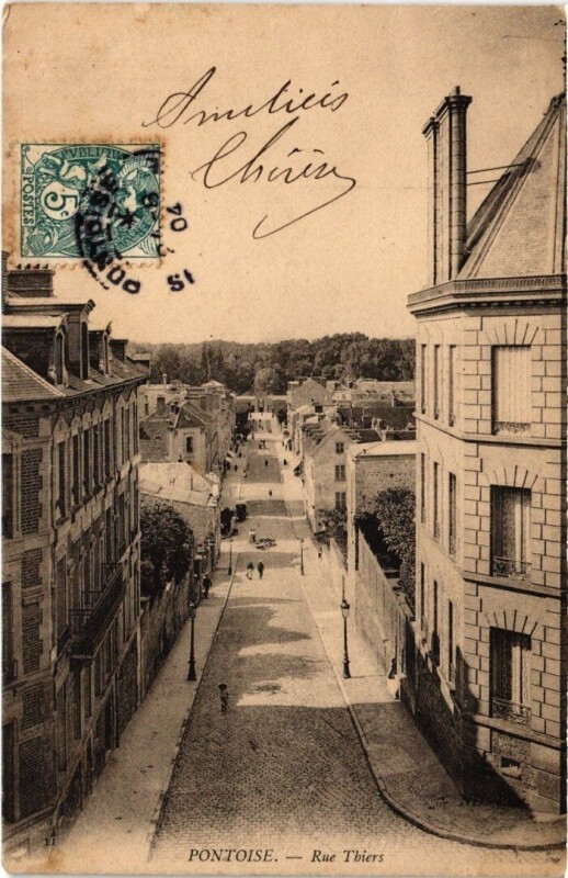 Carte postale ancienne Pontoise - Rue Thiers à Pontoise