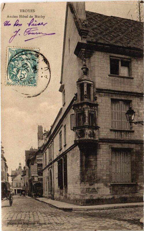 Carte postale ancienne Troyes - Ancien Hotel de Marisy à Troyes
