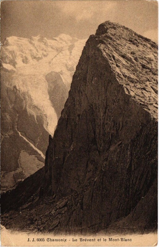 Carte postale ancienne Chamonix - Le Brevant et le Mont-Blanc