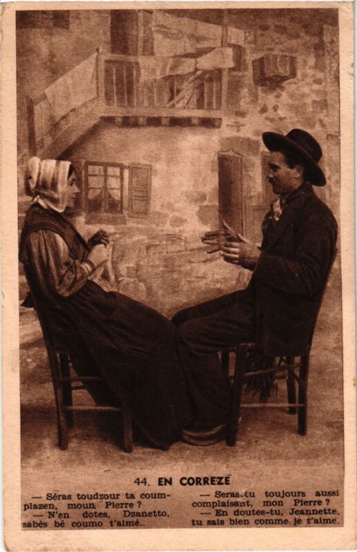 Carte postale ancienne En Correze - Couple - Types - Folklore