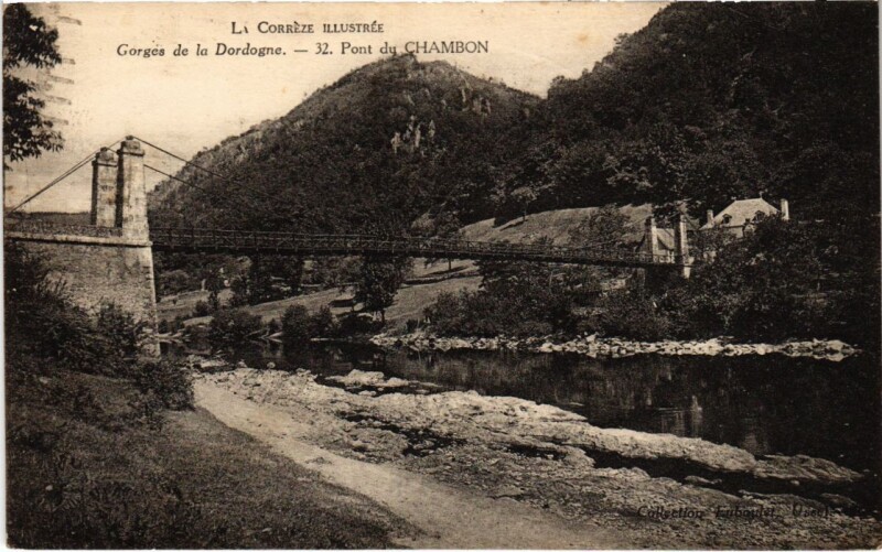 Carte postale ancienne Gorges de la Dordogne - Pont du Chambon