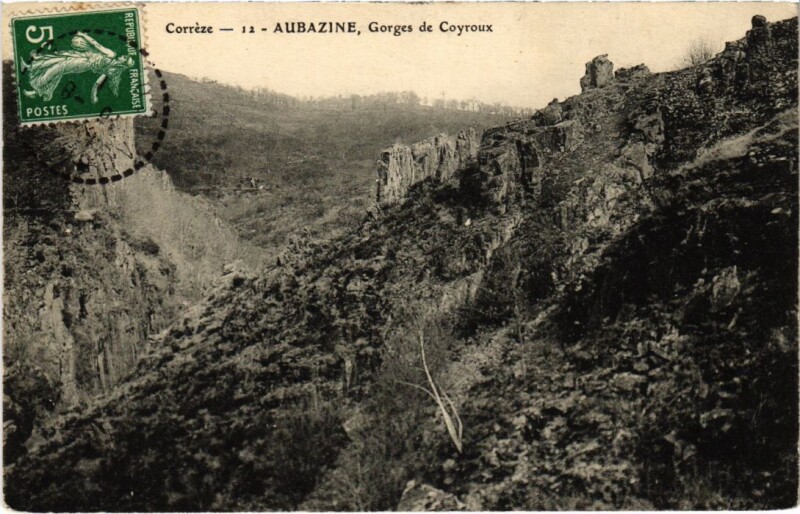 Carte postale ancienne Aubazine - Gorges de Coyroux