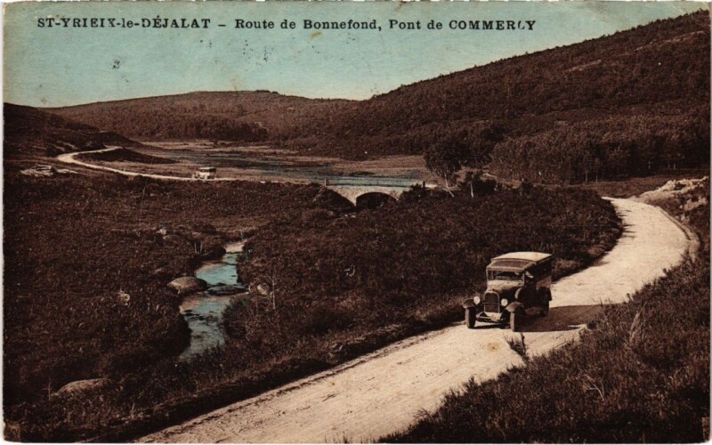 Carte postale ancienne Saint-Yrieix-le-Dejalat - Route de Bonnefond - Pont de Commery à Saint-Yrieix-le-Déjalat