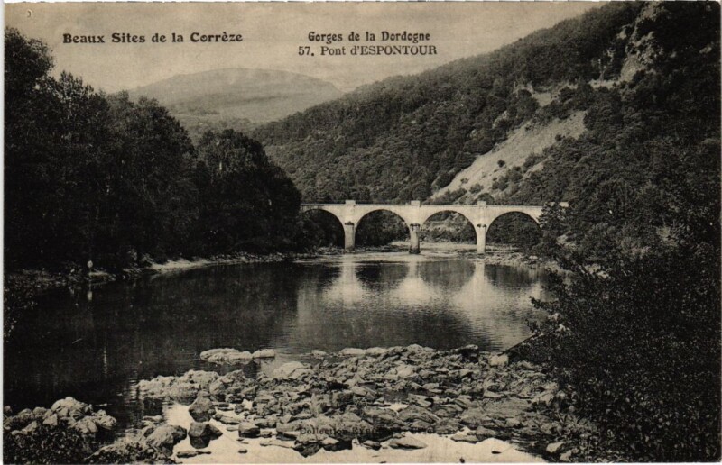 Carte postale ancienne Gorges de la Dordogne - Pont d'Espontour