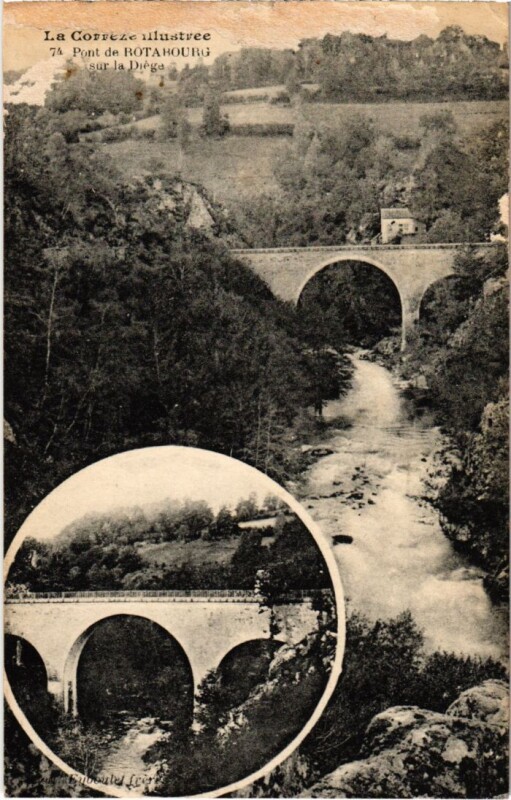 Carte postale ancienne Pont de Rotabourg sur la Diege