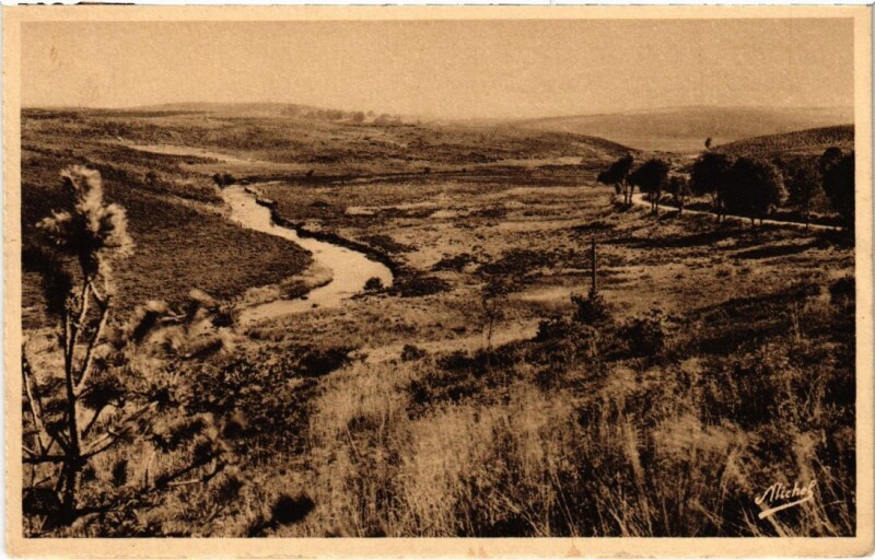 Carte postale ancienne Plateau des Millevaches - Vallee de la Vezere - Route de Bugeat à Bugeat