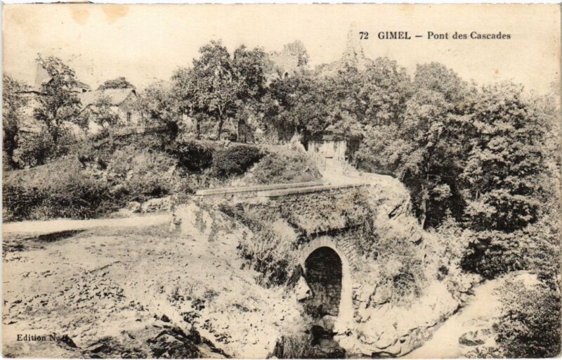Carte postale ancienne Gimel - Pont des Cascades