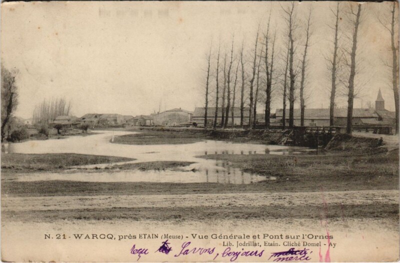 Carte postale ancienne Warcq - Vue generale à Warcq