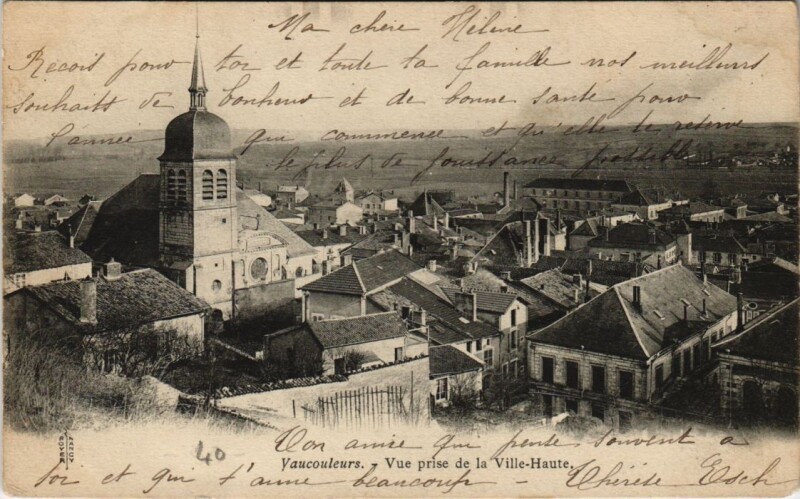 Carte postale ancienne Vaucouleurs - Vue prise de la ville haute à Vaucouleurs