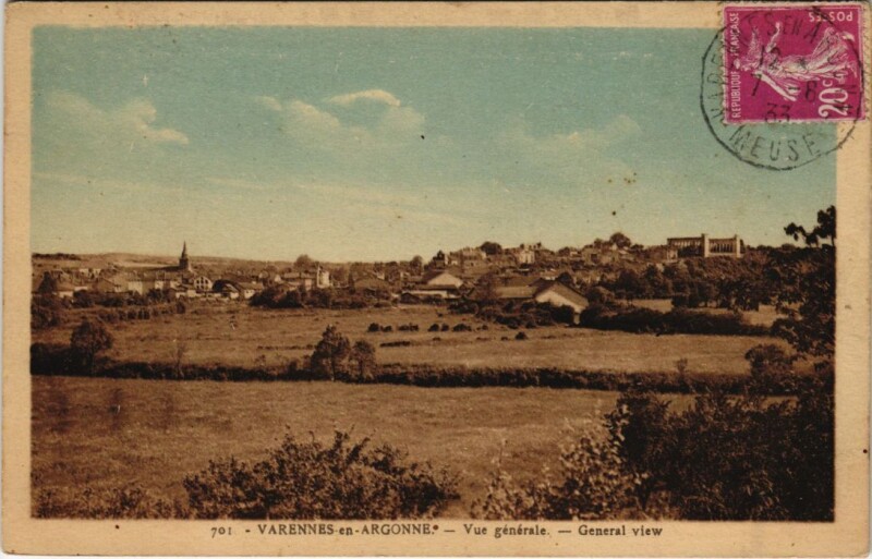 Carte postale ancienne Varennes en Argonne - Vue generale à Varennes-en-Argonne