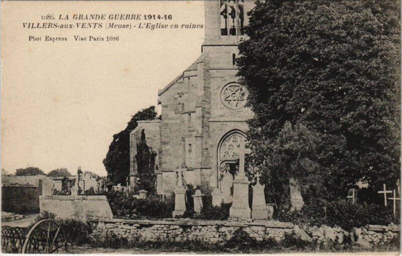 Carte postale ancienne Villers-aux-Vents - L'Eglise en ruines à Villers-aux-Vents