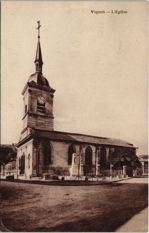 Carte postale ancienne Vignot - L'Eglise à Vignot