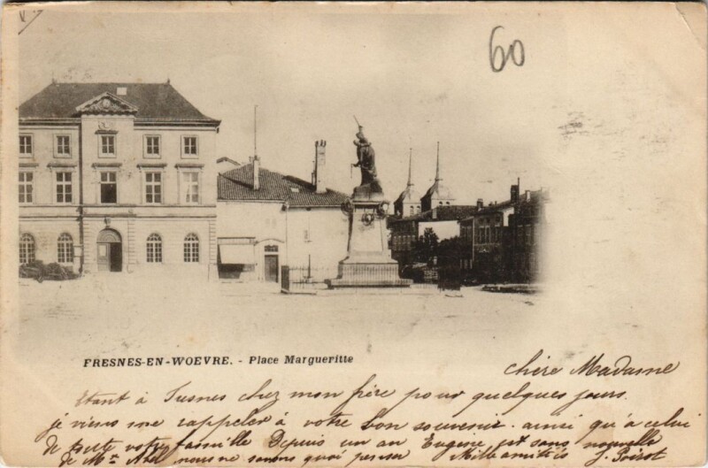 Carte postale ancienne Fresnes-en-woevre - Place margueritte à Fresnes-en-Woëvre