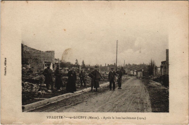 Carte postale ancienne Villotte-devant-Louppy - Apres le bombardement à Villotte-devant-Louppy