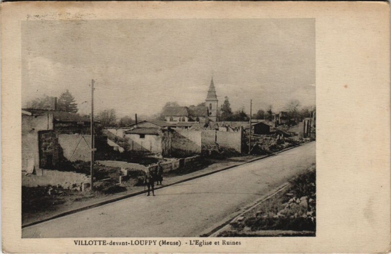 Carte postale ancienne Villotte-devant-Louppy - L''eglise et ruines à Villotte-devant-Louppy
