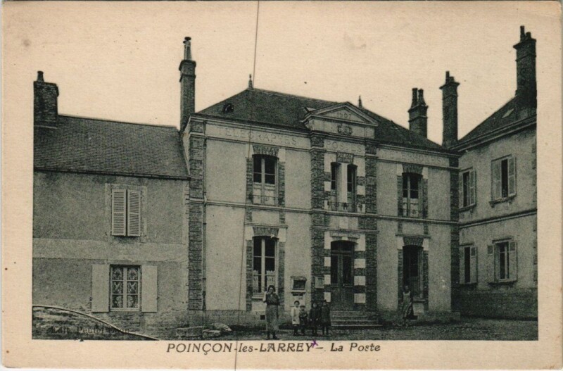 Carte postale ancienne Poincon Les Larrey - La Poste à Poinçon-lès-Larrey