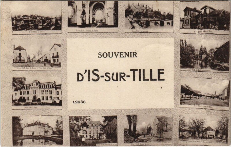 Carte postale ancienne Is-sur-Tille - Souvenir collage à Is-sur-Tille