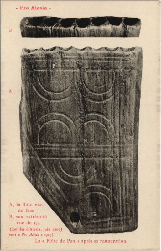 Carte postale ancienne Pro Alesia - La flute vue de sa face et son extremité