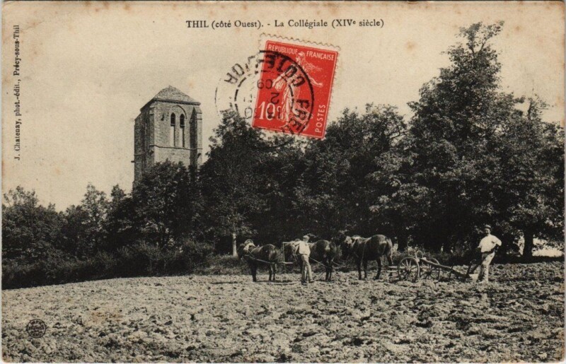 Carte postale ancienne Thil - La Collégiale