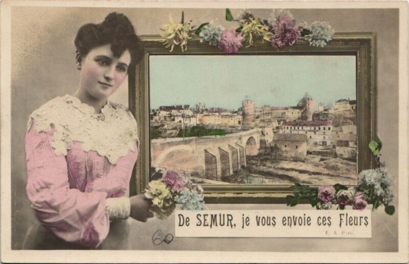 Carte postale ancienne Semur - Les fleurs