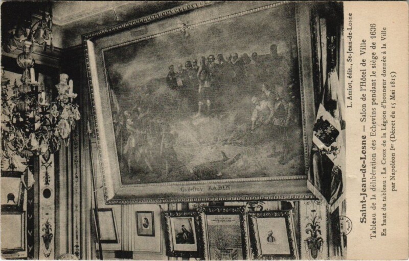 Carte postale ancienne Saint-Jean-de-Losne - Salon de l'Hotel de Ville à Saint-Jean-de-Losne