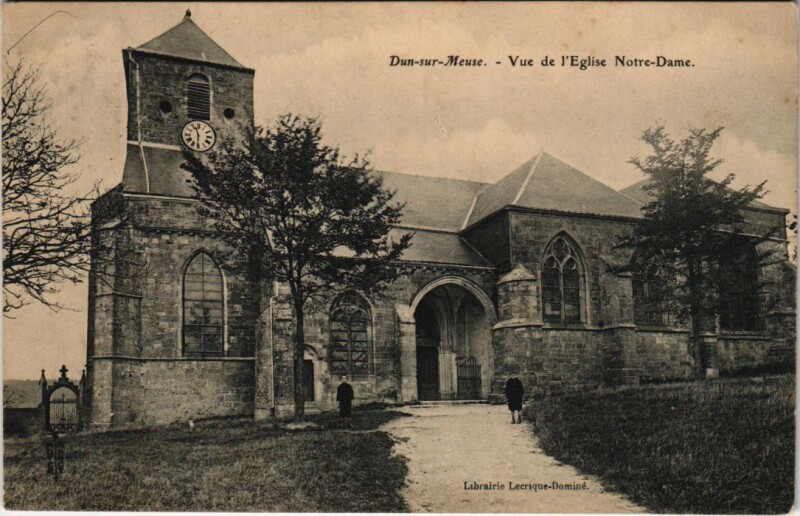 Carte postale ancienne Dun-sur-meuse - Vue de l'eglise à Dun-sur-Meuse