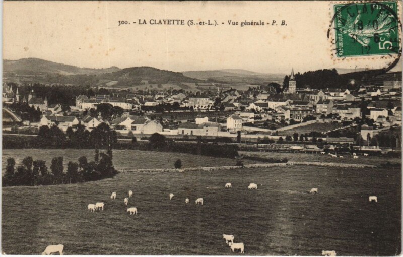 Carte postale ancienne La Clayette - Vue générale à La Clayette