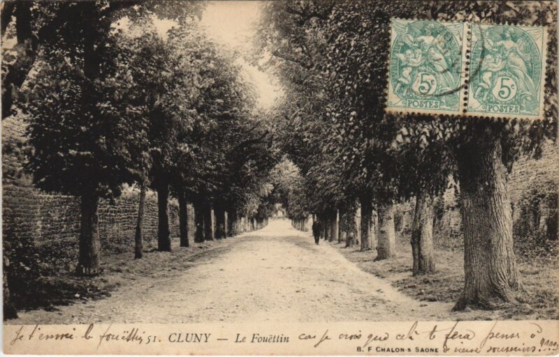 Carte postale ancienne Cluny - Le Fouettin à Cluny