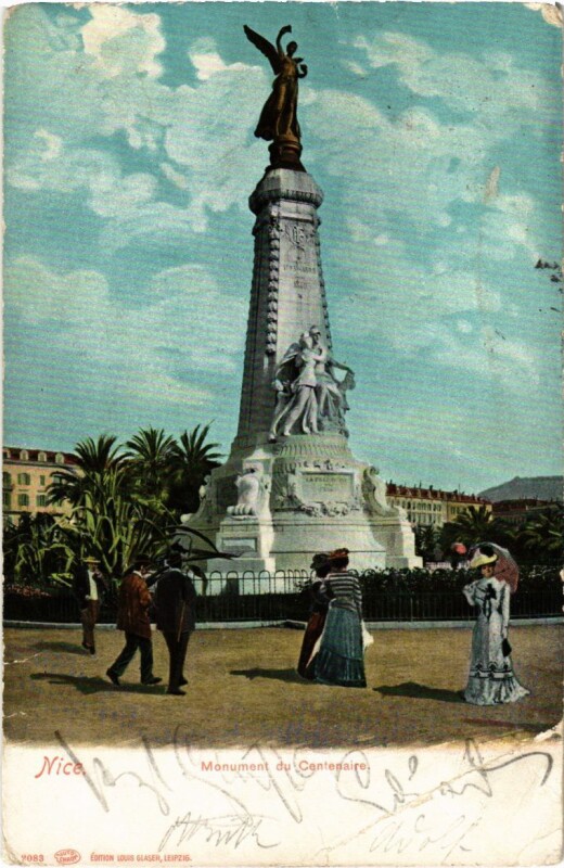 Carte postale ancienne Nice- Monument de Centenaire France
