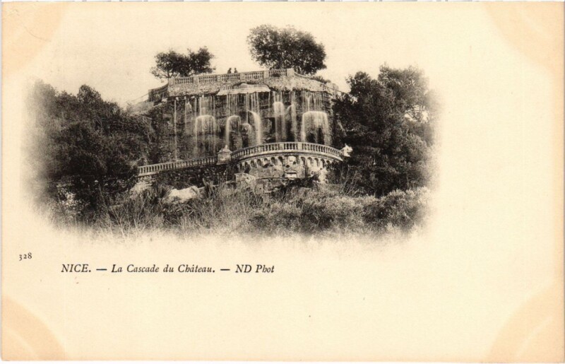 Carte postale ancienne Nice- La Cascade du Chateau France