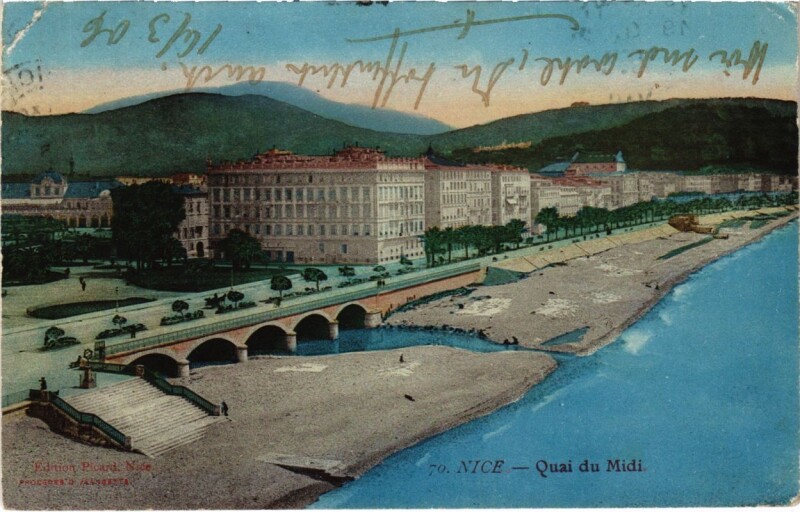 Carte postale ancienne Nice- Quai du Midi France