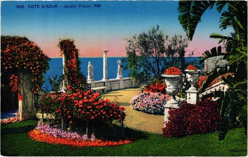Carte postale ancienne Nice- Jardin Fleuri France
