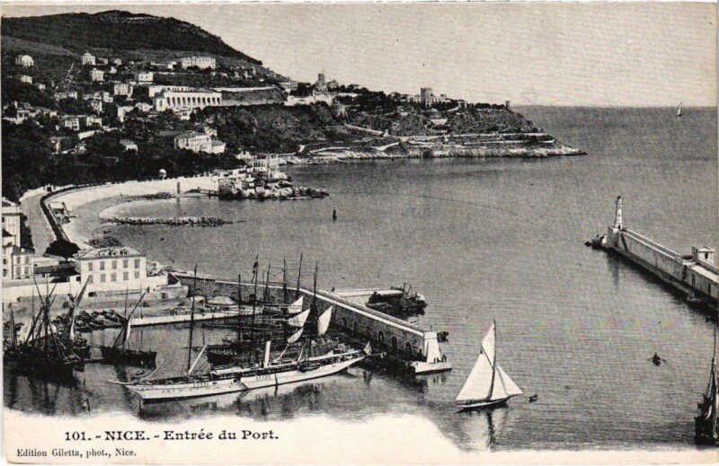 Carte postale ancienne Nice- Entree du Port France