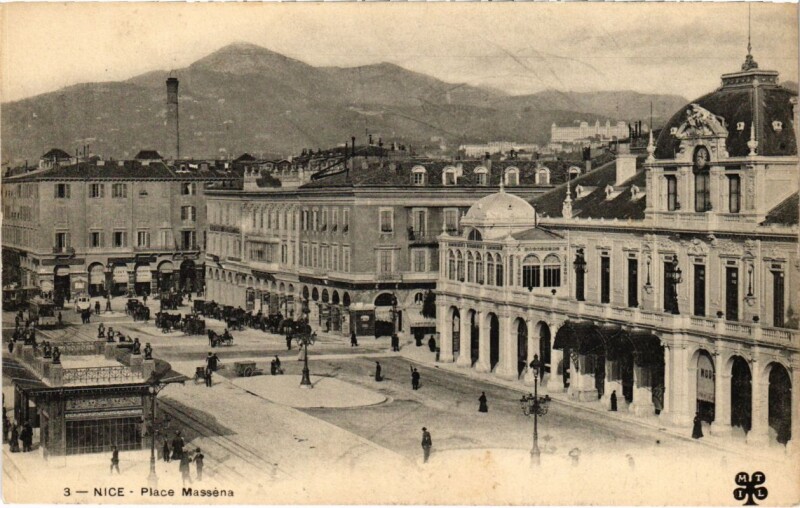 Carte postale ancienne Nice- Place Massena France