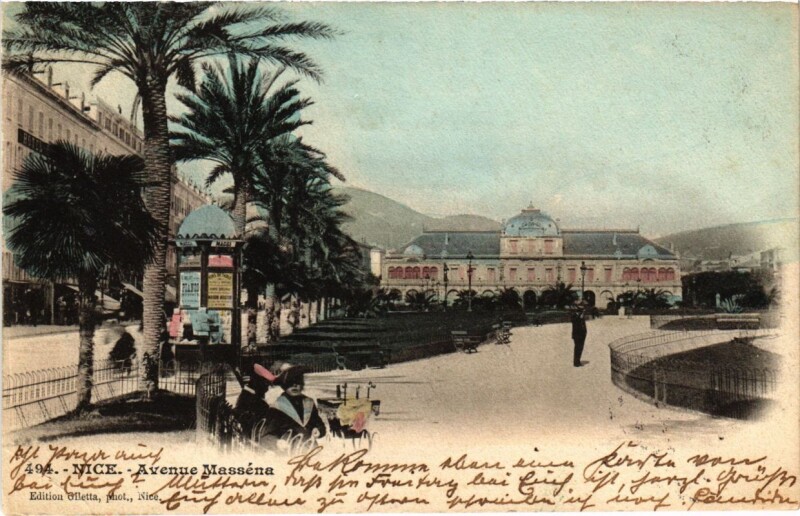 Carte postale ancienne Nice- Avenue Massena France