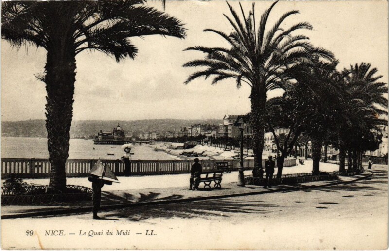 Carte postale ancienne Nice- Le Quai du Midi France