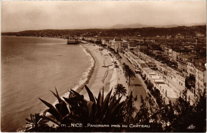 Carte postale ancienne Nice- Panorama pris du Chateau France