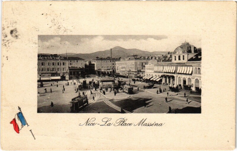 Carte postale ancienne Nice- Place Massena France