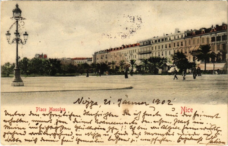 Carte postale ancienne Nice- Place Massena France