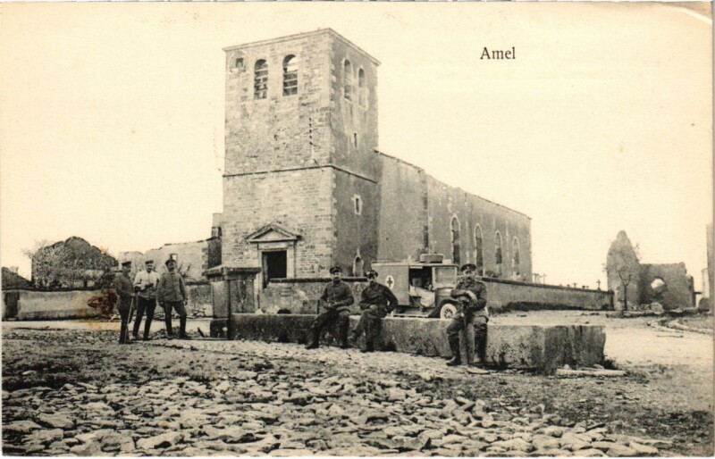 Carte postale ancienne Amel - L'Eglise - Kirche - Ruines