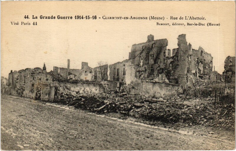 Carte postale ancienne Militaire Clermont-En-Argonne - Rue de l'Abattoir à Clermont-en-Argonne