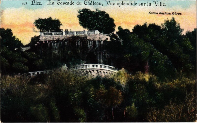 Carte postale ancienne Nice- Cascade du Chateau France