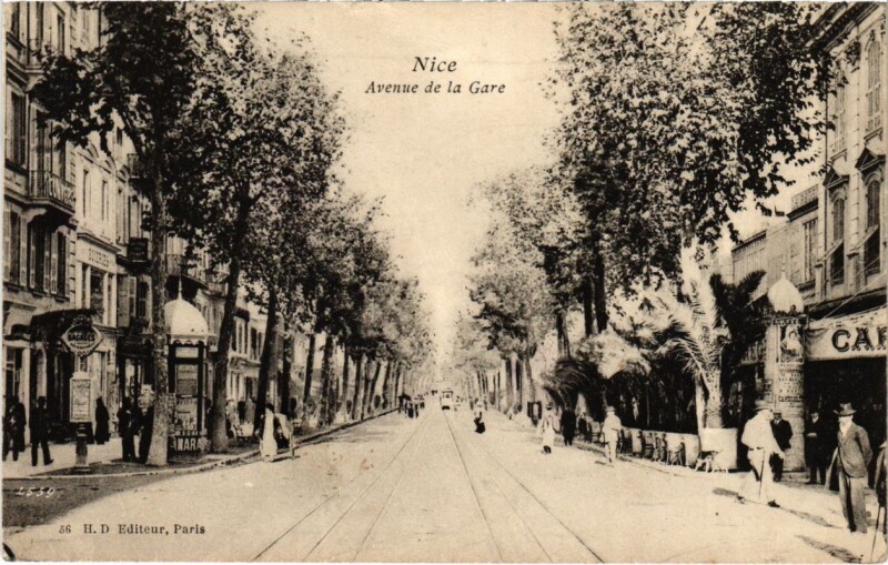 Carte postale ancienne Nice- Avenue de la Gare France