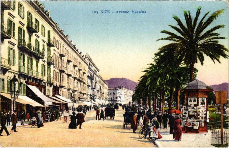 Carte postale ancienne Nice- Avenue Massena France