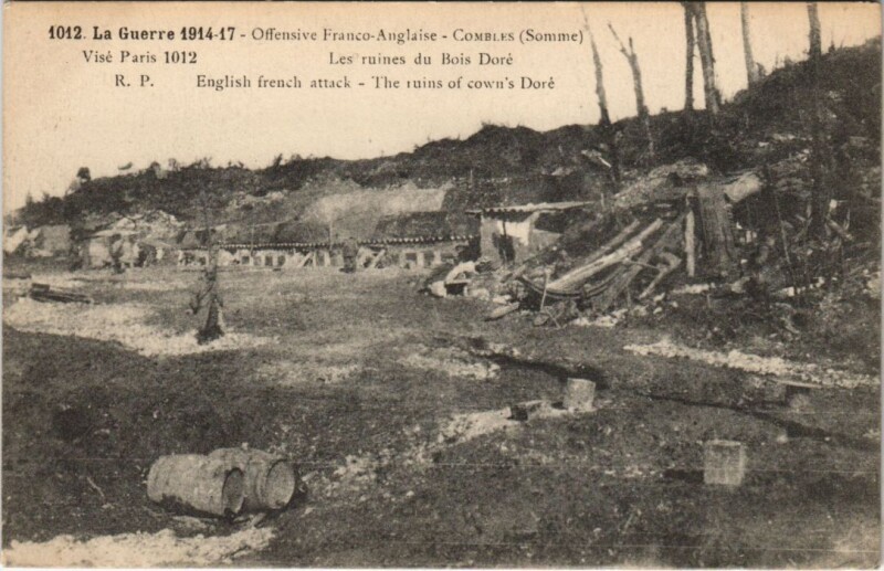Carte postale ancienne La Guerre 1914-17 - Offensive Franco-Anglaise - Combles à Combles