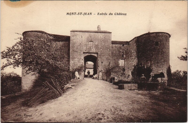 Carte postale ancienne Mont-Saint-Jean - Entrée du Chateau à Mont-Saint-Jean